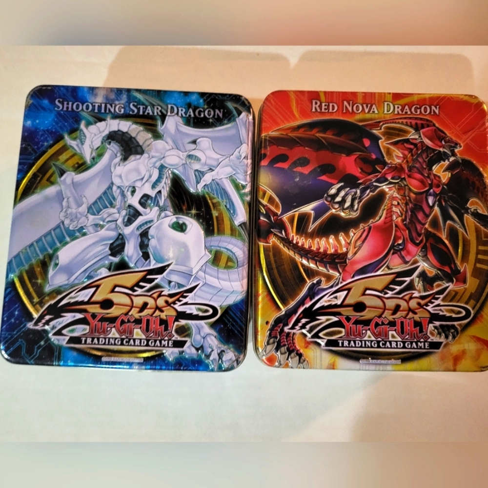 Yu-Gi-Oh 5D's Red Nova Dragon, Shooting Star Dragon Collectors tin empty